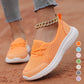 Andningsbara slip-on damskor med platta sulor