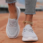 Andningsbara slip-on damskor med platta sulor