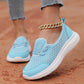 Andningsbara slip-on damskor med platta sulor