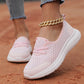 Andningsbara slip-on damskor med platta sulor