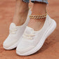 Andningsbara slip-on damskor med platta sulor