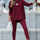 Casual sweatshirt och leggings set för kvinnor