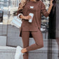 Casual sweatshirt och leggings set för kvinnor