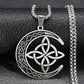 🌙 60% REA NU! ⭐ Keltiskt Månspendangshalsband - Rostfritt Stål & Justerbar Kedja, Perfekt Unisex Present ✨