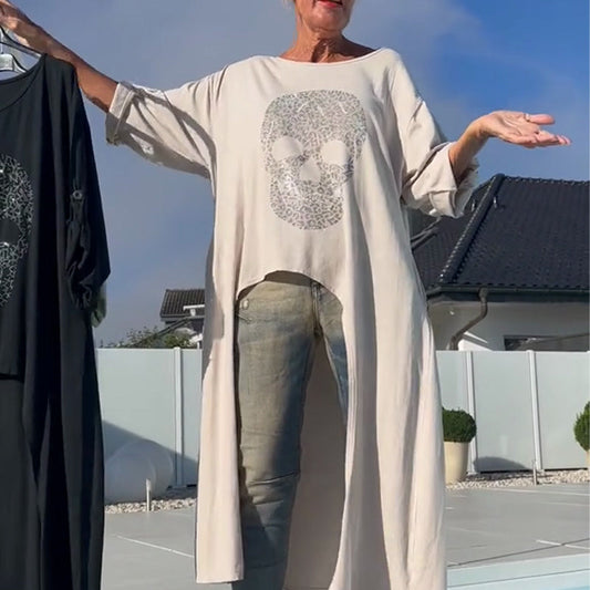 Snygg damtröja med asymmetrisk fåll