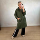 Oversized lång hoodiekjol med fickor för damer