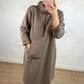 Oversized lång hoodiekjol med fickor för damer