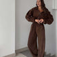 Mysig varm jumpsuit med dragkedja fram