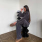 Mysig varm jumpsuit med dragkedja fram