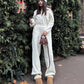 Mysig varm jumpsuit med dragkedja fram