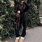 Mysig varm jumpsuit med dragkedja fram