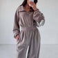 Mysig varm jumpsuit med dragkedja fram