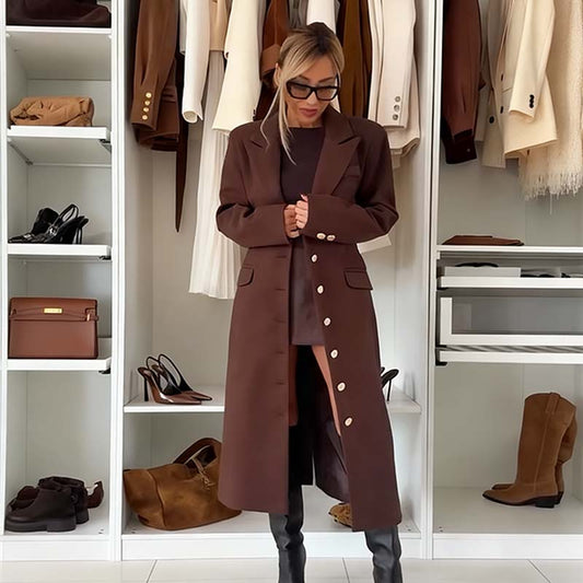 Mångsidig Premium Moderiktig Lång Trenchcoat
