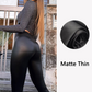 Dam leggings i tjockt läder med hög midja