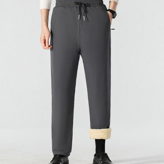 Vinterbyxor för män, termiska, förtjockade och plyschfodrade