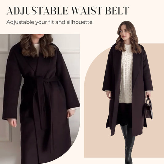 Damernas Mångsidiga Enfärgad Trenchcoat med Lös Passform