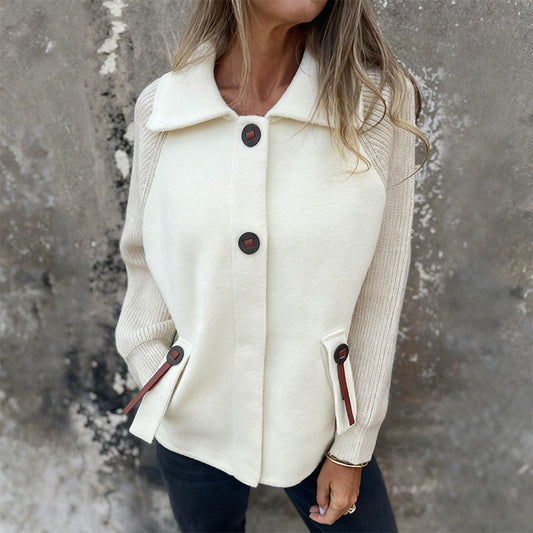 Casual jacka med färgblock för kvinnor