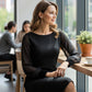 Elegant Sheer Mesh Lantern Sleeve Bodycon Dress
