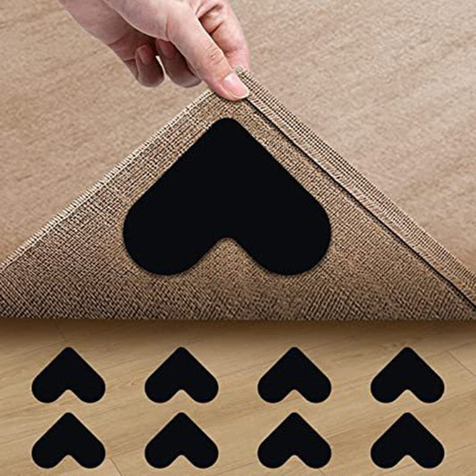 Hjärtformade återanvändbara halkskydd för mattor