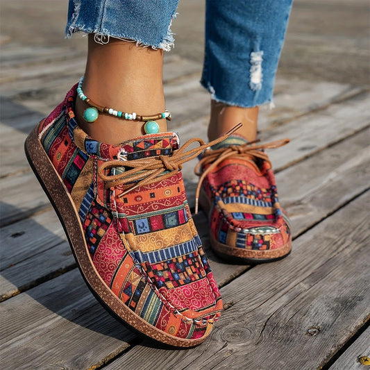 Lätta loafers med snörning för kvinnor