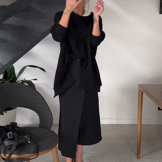 Eleganta omlottbyxor med hög midja och vida ben för kvinnor