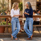 🔥Lättillverkad Chic Slapppassande Vida Ben Jeans – Gradientvättad, Högkvalitativt Jeansmaterial & Komfort Hela Dagen