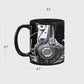 Keramisk kaffemugg med motormotiv för mekaniker