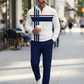Grafiskt tryckt tröja och byxuppsättning för män – Street Style, Comfort Fit & Casual Look 👖