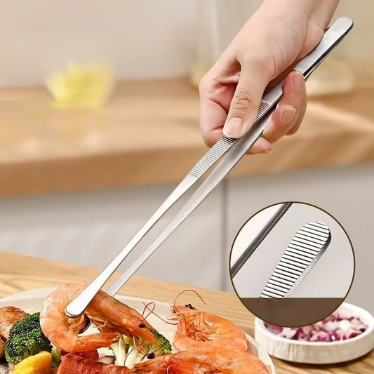 💥Limited Sale Buy 2 Get 1 Free🔥Multi-purpose Stainless Steel Anti-slip BBQ & Baking Tongs✨ ✨The ultimate cooking helper! Perfect for holiday feasts🎄