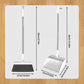 Sopset med upprättstående skyffel och 180° roterbar sopborste