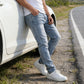 Moderna slim fit stretchjeans för herr