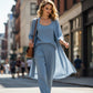 Elegant loungewear i avslappnad passform i tre delar för kvinnor
