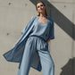 Elegant loungewear i avslappnad passform i tre delar för kvinnor