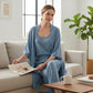 Elegant loungewear i avslappnad passform i tre delar för kvinnor