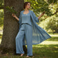 Elegant loungewear i avslappnad passform i tre delar för kvinnor