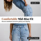Stretchiga bekväma denimbyxor med böjd passform