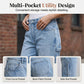Stretchiga bekväma denimbyxor med böjd passform