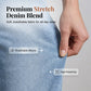 Stretchiga bekväma denimbyxor med böjd passform
