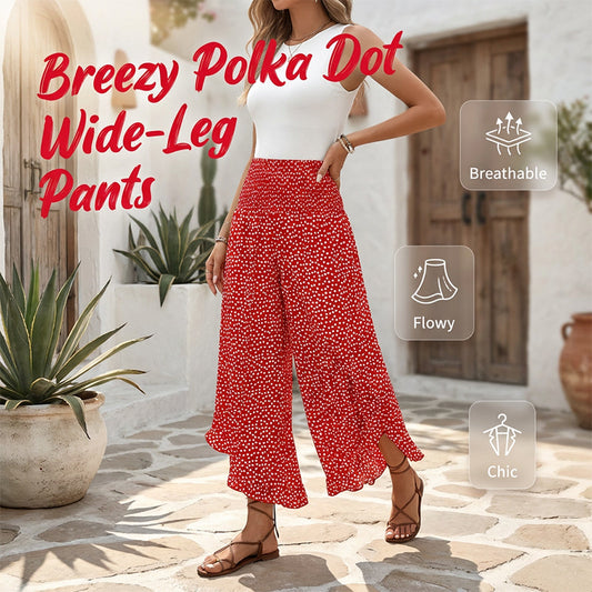 🔥 50 % rabatt idag! Flödande dambyxor med hög midja och vida ben – smalande, bekväma och eleganta