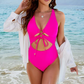 Monokini med snörning framtill och utskärningar