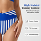 Tvådelad bikini med färgblock och ränder