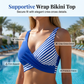 Tvådelad bikini med färgblock och ränder