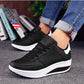 Bekväma Vadderade Mikrofiberlädersneakers Med Tjock Sula För Kvinnor