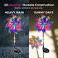 Solcellsdriven regnbågsfärgad pinwheel-trädgårdslampa