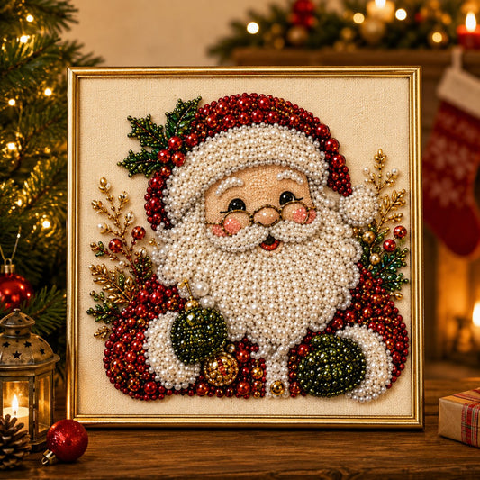 🎄 50 % RABATT – DIY-julemalingssett med diamantmaling – 5 klassiske motiver – avslappende håndarbeid – komplett sett med ramme – perfekt julegave
