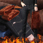 Manliga lösa stretchiga jeans raka byxor (49% rabatt)