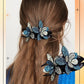 Haarklammern Doppelte Blume Strass