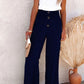 2024 Hot Sale Linen Blend High Rise Smocked Byxor