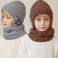 Julklapp Vinter mössa Scarf Sets Varm stickad mössa