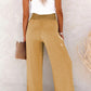 2024 Hot Sale Linen Blend High Rise Smocked Byxor